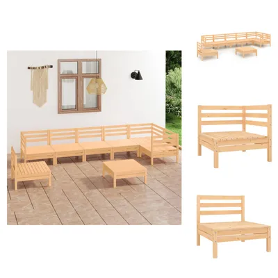 Produktbild von vidaXL 8-tlg. Garten-Lounge-Set Massivholz Kiefer -  Gartenmöbel-Sets