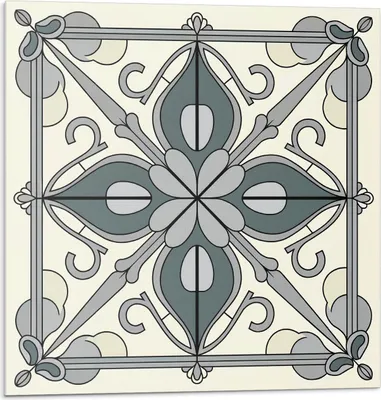 Zdjęcie produktu dla Wzór kwiatowy z ornamentami– Samoprzylepne Płytki Ścienne 3D – Panele PCV i Winylowe – Płytki do Kuchni i Łazienki – Dekoracyjne Naklejki na Ścianę – 4 sztuki 50 x 50 cm