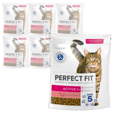 Produktbild von Perfect Fit Active 1+ mit Rind 6x750g Trockenfutter für aktive erwachsene Katzen