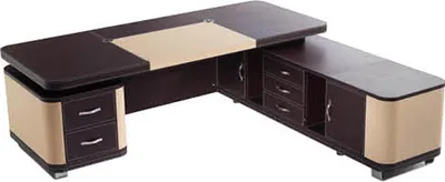 Produktbild von Eckschreibtisch aus MDF und PVC in modernem Design, schwarz