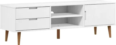 Obrázok produktu pre vidaXL TV skrinka MOLDE biela 158x40x49 cm masívne borovicové drevo