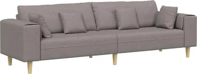Zdjęcie produktu dla Sofa vidaXL, kolor taupe, 250 x 77 x 76 cm, obita tkaniną