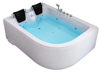 Produktbild von HOME DELUXE - Whirlpool - BLUE OCEAN XL Rechts, Weiß, Maße: 180 x 120 x 65 cm - inkl. Nackenkissen, Armaturen und Whirlpoolpumpe I Whirlpool für 2 Personen, Indoor SPA, Eckbadewanne