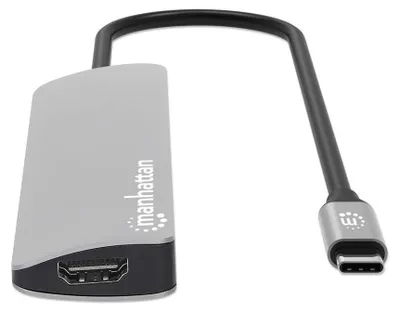 Productafbeelding van Manhattan 190442 MANHATTAN USB-C PD auf HDMI 7-in-1 4K Dockingstation grau