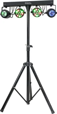Produktbild von IBIZA DJLIGHT60 LED PARTYBAR Scheinwerfer und Moonflower inkl. Stativ und Fernbedienung