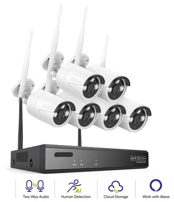 Obrázek produktu pro Kompletní bezdrátová bezpečnostní sada – 6 kamer – Wi-Fi kamera – IP kamera – kamerový systém – záznamové zařízení NVR