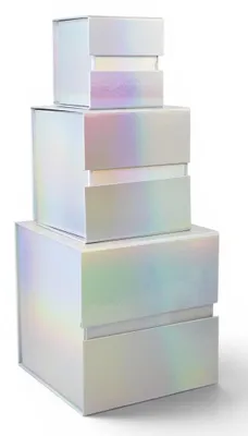Holografische Geschenkboxen, 3er-Set, 11/16/21 cm