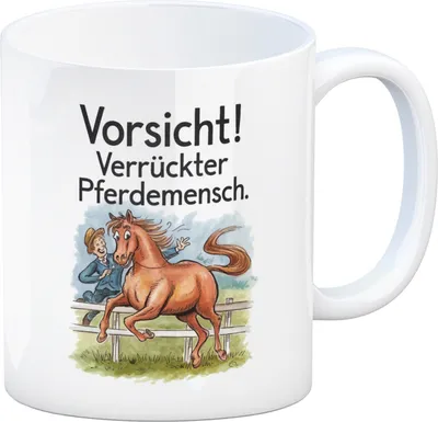 Produktbild von Vorsicht! Verrückter Pferdemensch Kaffeebecher
