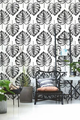 Produktbild von Coloray Fototapete 290x290 cm Vlies-Fototapete - Monstera-Blatt tropischer Blumen