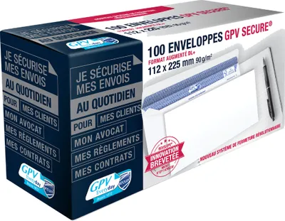 Image de Enveloppes GPV SECURE 112 x 225 mm avec fenêtre