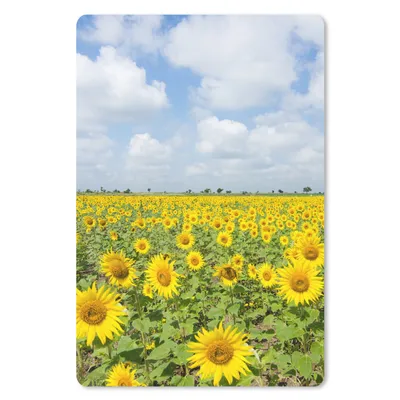 Produktbild von MuchoWow® Mauspad Mousepad Sonnenblumen - Blumen - Wolken - Natur - Gelb - Landschaft 40x60 cm - Mousepads - Maus Mat - Pad - Mausunterlage - Schreibtisch Accesoire