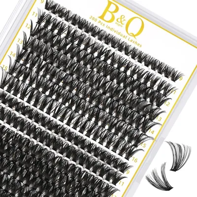 Produktbild von Wimpern Cluster 280 Stück D-Curl 40D+50D 9-16mm DIY Extensions Wispy Look