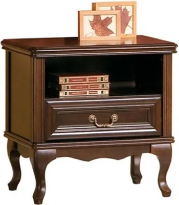 Produktbild von Casa Padrino Luxus Jugendstil Nachtkommode Dunkelbraun 64 x 42,5 x H. 63,1 cm - Eleganter Massivholz Nachttisch mit Schublade - Barock & Jugendstil Schlafzimmer Möbel