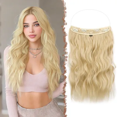 Obrázok produktu pre Syntetické vlasy na predĺženie, vlnité, blond, 50 cm, nenápadné