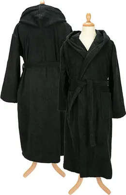 Immagine prodotto di A&R 026.50 | Accappatoio da uomo con cappuccio Accappatoio con cappuccio - Colore: Nero - Taglia: 3XL