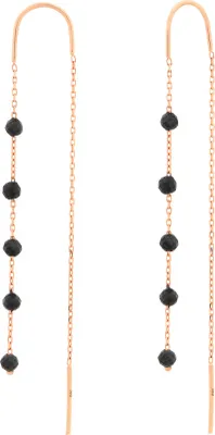 Produktbild von Golders Durchzieher Ohrringe aus 585 Rotgold mit schwarzem Onyx, Gold Ohrhänger
