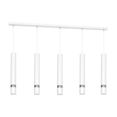 Image de Lustre JOKER blanc chromé 5xGU10x40W en métal, dimensions : 120x90x6 cm, IP20, Milagro