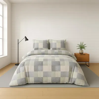 Produktbild von Bettwäsche 200x200 cm. 3-teilig Set 100% Baumwolle Bettbezug Bunt Geometrisches Design