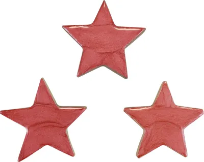 Produktbild von Weihnachtsdeko Holzsterne Pink Glanz Ø5cm Set 8 Stück
