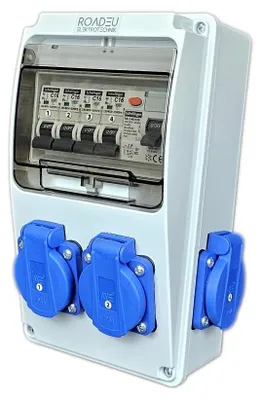 Obrázok produktu pre Rozdeľovač prúdu s 4 zásuvkami 230 V, istič 40 A