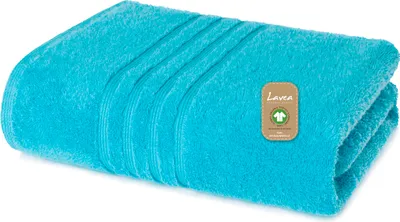 Produktbild von Lavea® Handtuch 50x100 cm, Sporthandtuch und Fitness-Handtuch, Bali, saugstarkes Frottee, 100% GOTS Baumwolle, Premium Frottier, Türkis
