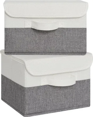 Productafbeelding van Set van 2 Opvouwbare Opbergdozen met Deksel voor Kledingkast en Organisatie
