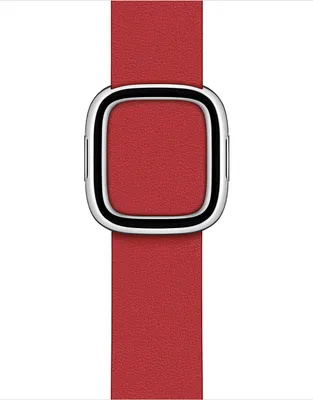 Produktbild von Leather Band Modern Buckle für das Apple Watch Series 1 t/m 9 / SE (38/40/41 mm) | Series 10 / 11 (42 mm) - Größe S - Scarlet Red