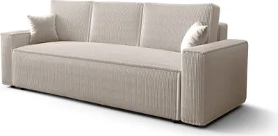 Produktbild von FEDVE Schlafsofa Eldon Sofa Schlaffunktion Bettkasten Sofagarnitur Wohnzimmer Creme (Poso 100)