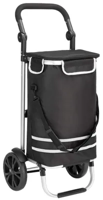 Image de Chariot de courses 2 en 1, 56 litres - Pliable et avec sac amovible - Noir
