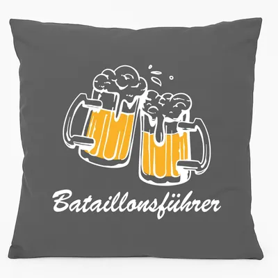 Produktbild von Huuraa Kissen Bataillonsführer Schützenfest 40x40cm mit Füllung Steel Grey Baumwolle Dekokissen Geschenkidee