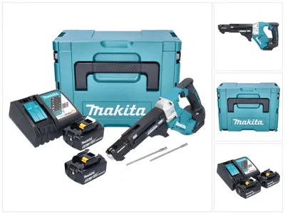 Obrázok produktu pre Akumulátorový zásobníkový skrutkovač Makita DFR 551 RGJ 18 V 25 - 55 mm bez kefiek + 2x akumulátor 6,0 Ah + nabíjačka + Makpac