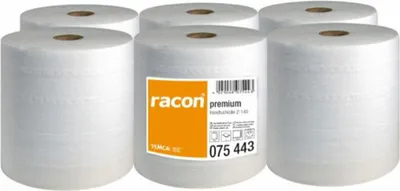 Produktbild von racon® 075443-01 Handtuchrolle Premium - 20 cm x 140 m, 2-lag., hochweiß, 35 g/qm, 6 Rollen