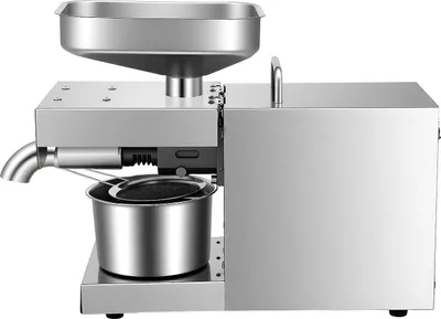 Produktbild von Ölpresse - Ölpressmaschine - 600 W, 220 V, 304 Edelstahl, Kalt-/Heißpressen, 45 % Ausbeute (Erdnuss), Vorheizen 200 °C - Hellgrau