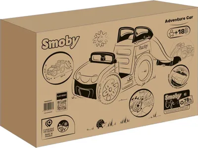 Produktbild von Smoby Adventure Car Spielhaus Mit Rutsche Und Sandkasten UV-Schutz