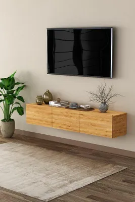 Produktbild von TV-Board Wandmontage mit 3 Klappfächern 160 x 30 x 32 cm Esdoorn