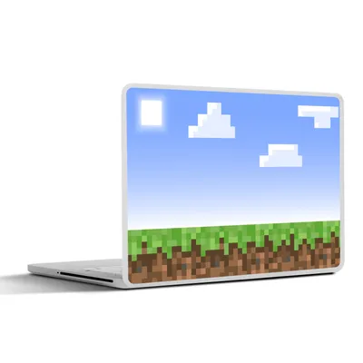 Produktbild von MuchoWow® Laptop Aufkleber Sticker Cover Spiele - Pixel - Spiele - Gras 36.5x27.5 cm - Laptop-Sticker