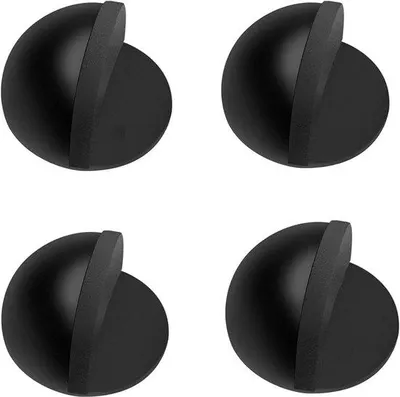 Image de Chevilles en acier noir pour portes coulissantes - autocollantes - lot de 4 - protection murale