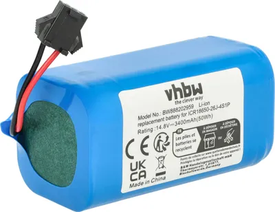 Produktbild von vhbw Akku kompatibel mit Cecotec Excellence 990 Saugroboter (3400 mAh, 14,8 V, Li-Ion)