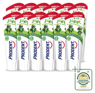 Obrázok produktu pre 12 kusov zubnej pasty Prodent pre deti, ochrana skloviny, od 6 rokov, 75 ml – balenie