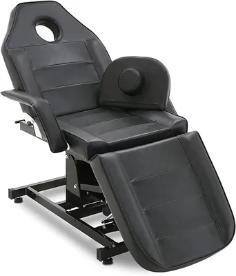 Image de Lit de tatouage électrique, lit de massage, ensemble de mobilier de beauté, lit de thérapie, équipement de beauté, pliable et réglable en hauteur, modèle 0100 (noir)