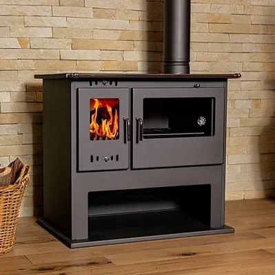 Produktbild von - Holzofen V05 Viki Lux 10,5kW mit Backofen, Thermometer & Kochplatte