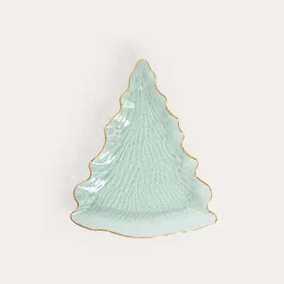 Produktbild von HOMLA EVERFROST-Teller in Weihnachtsbaumform, 29 x 23,5 x 2,5 cm
