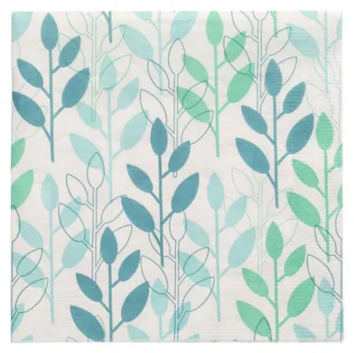 Produktbild von PAPSTAR Servietten 1/4-Falz, 33x33 cm blau, "Branches" | Folie (20 Stück)