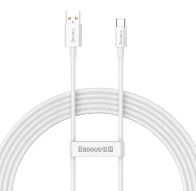 Zdjęcie produktu dla Kabel Baseus Superior USB-A - USB-C 2,0 m 100W biały