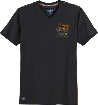 Produktbild von Redfield Übergrößen T-Shirt V-Neck maritim schwarz