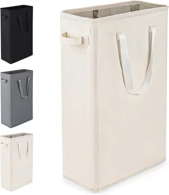 Image de Panier à linge pliable, 45 litres, en tissu Oxford imperméable 600D, avec poignées, idéal pour la salle de bain ou la chambre