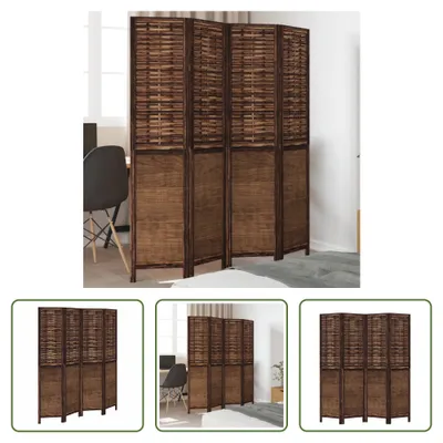 Imagen del producto de El juego de 4 separadores de ambiente "The Living Store", color marrón oscuro, fabricados en madera maciza de Paulownia