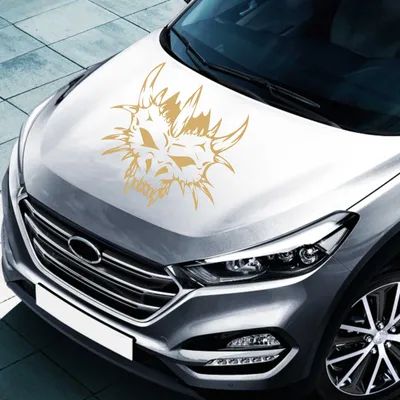 Produktbild von Aufkleber - Autoaufkleber "Monster Skull" 60cm x 58cm gold - Tuning Carystyling Heckscheibe Auto