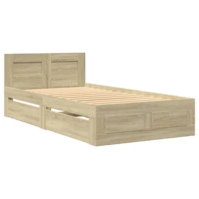Obrázok produktu pre Posteľný rám s čelom dub sonoma 75x190 cm kompozitné drevo