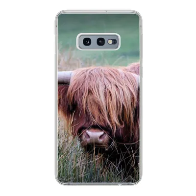 Produktbild von MuchoWow® Handyhülle Schutzhülle Hülle für Samsung Galaxy S10e Schottischer Highlander - Hörner - Gras Silikon Softcase Handy Hülle - Handy